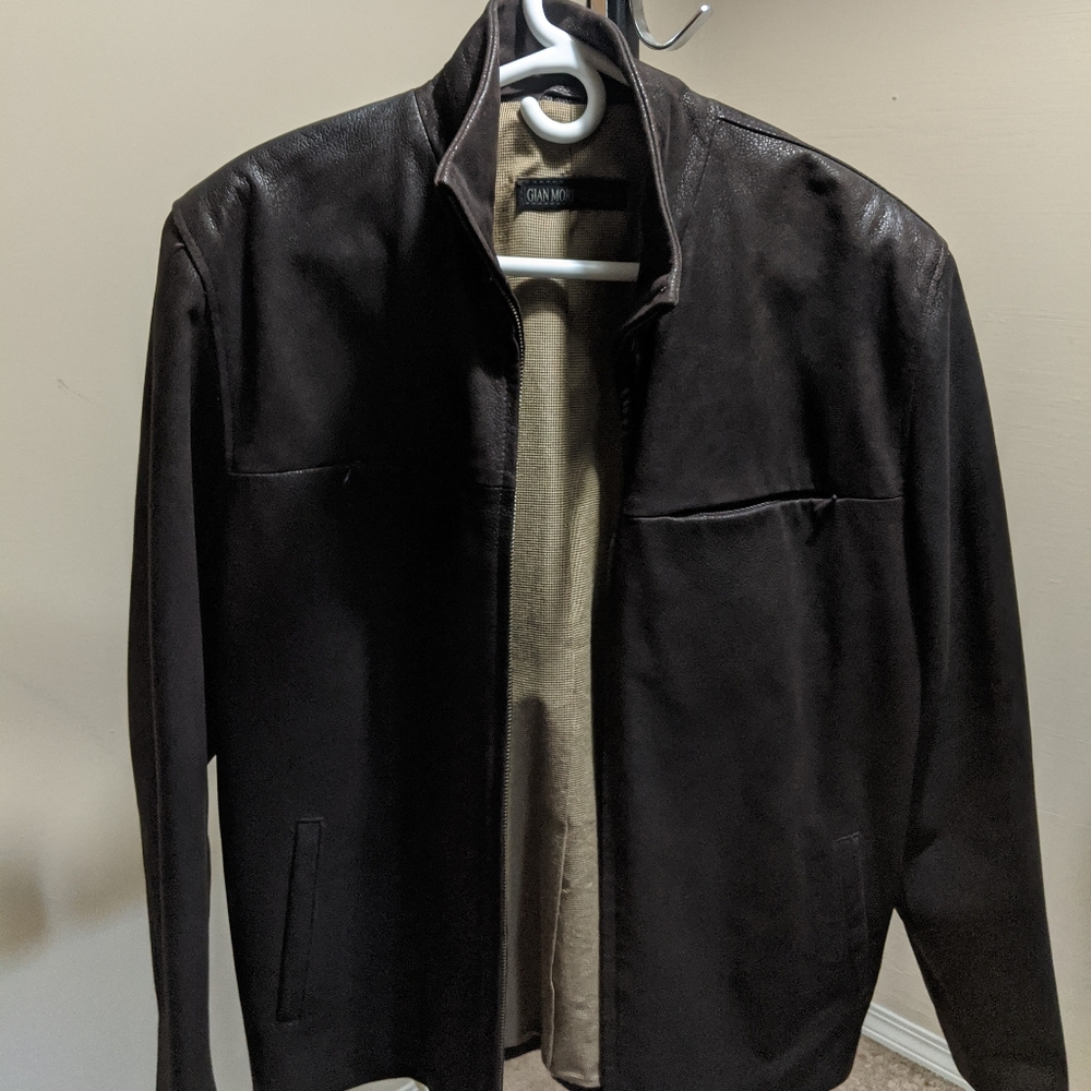 Gian Mori _  Men brown leather jacket never worn